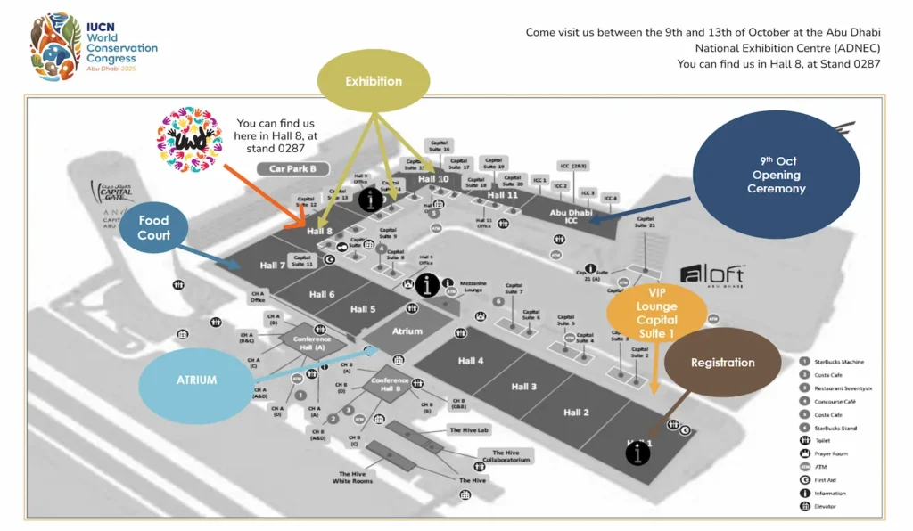 ADNEC floor plan showing the UnitedWeDance stand 0287 in Hall 8
